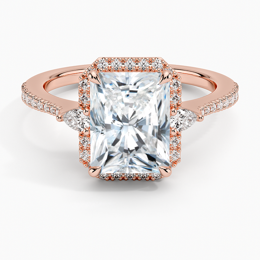 2.20 Karat Radiant Halo Tasarım Tektaş Laboratuvar Pırlanta Yüzük 18K -Vittora - Bold Diamonds