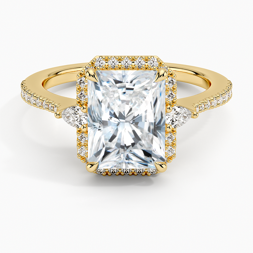 2.20 Karat Radiant Halo Tasarım Tektaş Laboratuvar Pırlanta Yüzük 18K -Vittora - Bold Diamonds