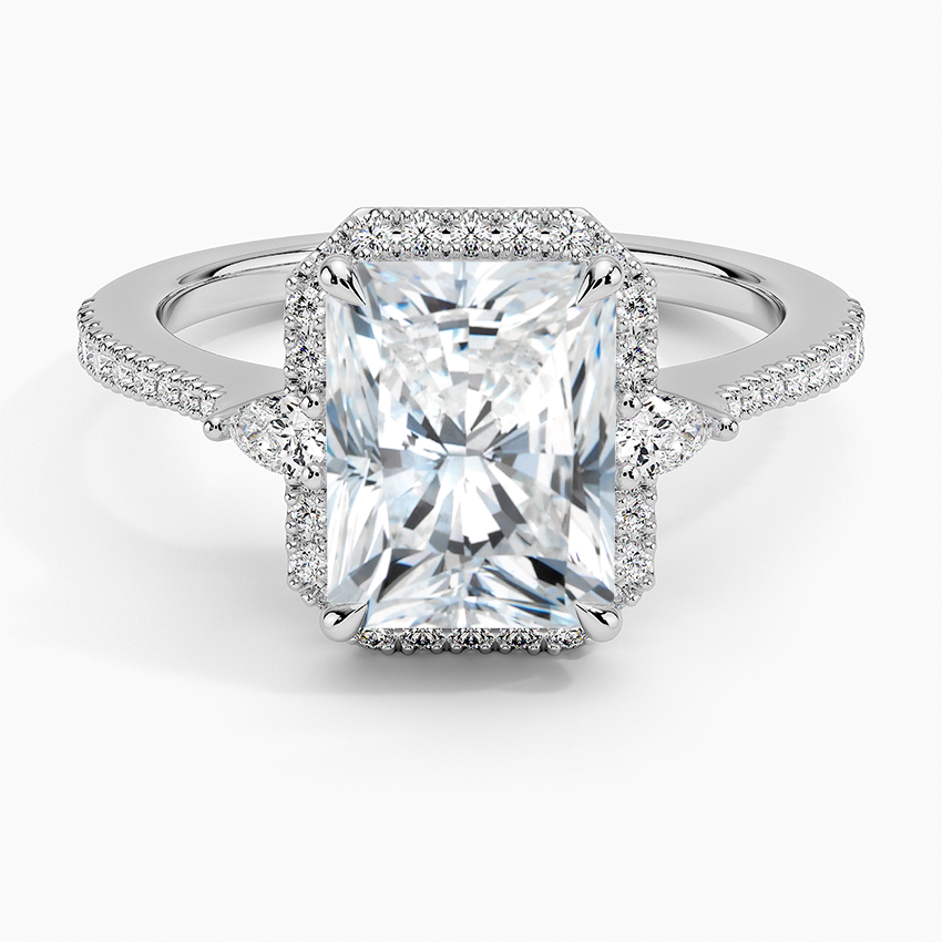 2.20 Karat Radiant Halo Tasarım Tektaş Laboratuvar Pırlanta Yüzük 18K -Vittora - Bold Diamonds