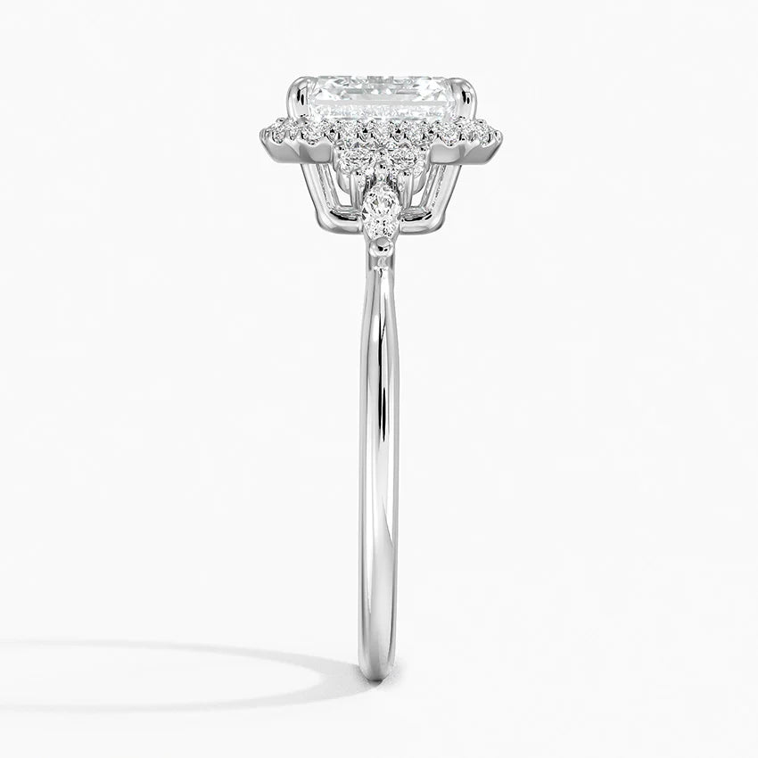 2.25 Karat Asscher Halo Tasarım Tektaş Laboratuvar Pırlanta Yüzük 18K -Amara - Bold Diamonds