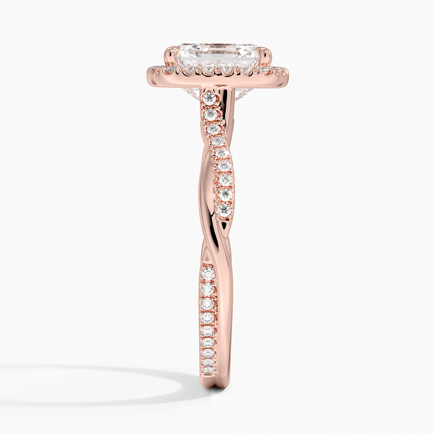 2.25 Karat Asscher Halo Tasarım Tektaş Laboratuvar Pırlanta Yüzük 18K -Diamora - Bold Diamonds