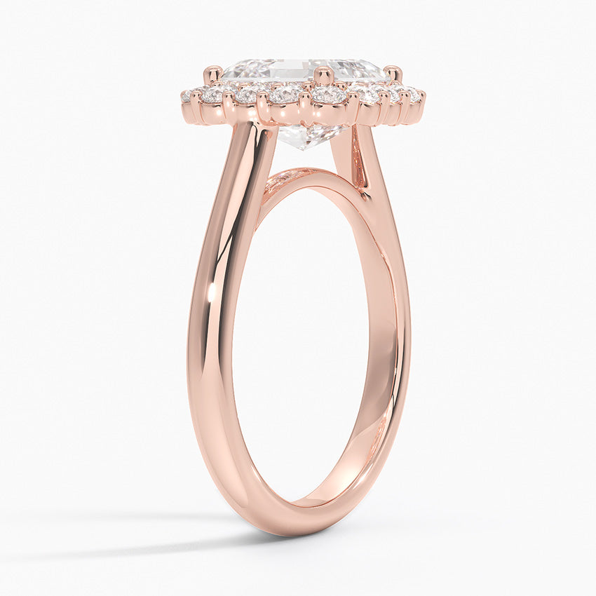 2.25 Karat Asscher Halo Tasarım Tektaş Laboratuvar Pırlanta Yüzük 18K -Illumina - Bold Diamonds