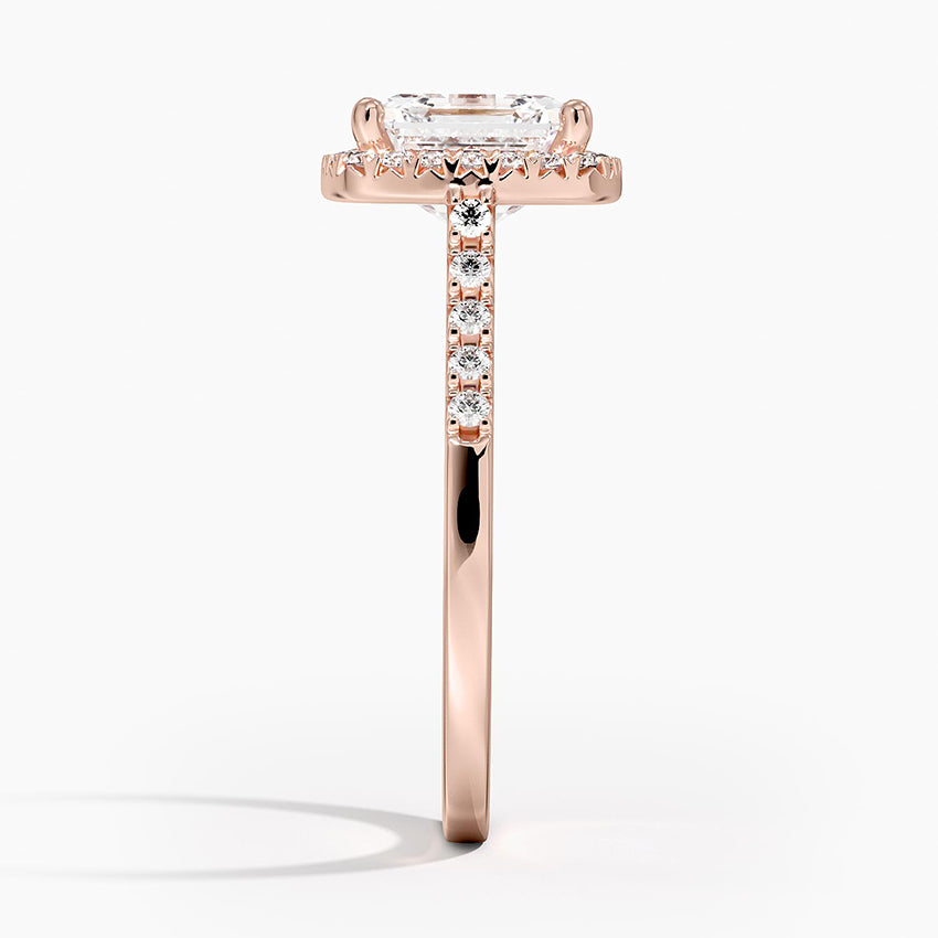 2,25 Karat Asscher Halo Tasarım Tektaş Laboratuvar Pırlanta Yüzük 18K - Lunara - Bold Diamonds