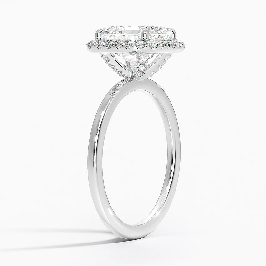 2.25 Karat Asscher Halo Tasarım Tektaş Laboratuvar Pırlanta Yüzük 18K-Ophelia - Bold Diamonds