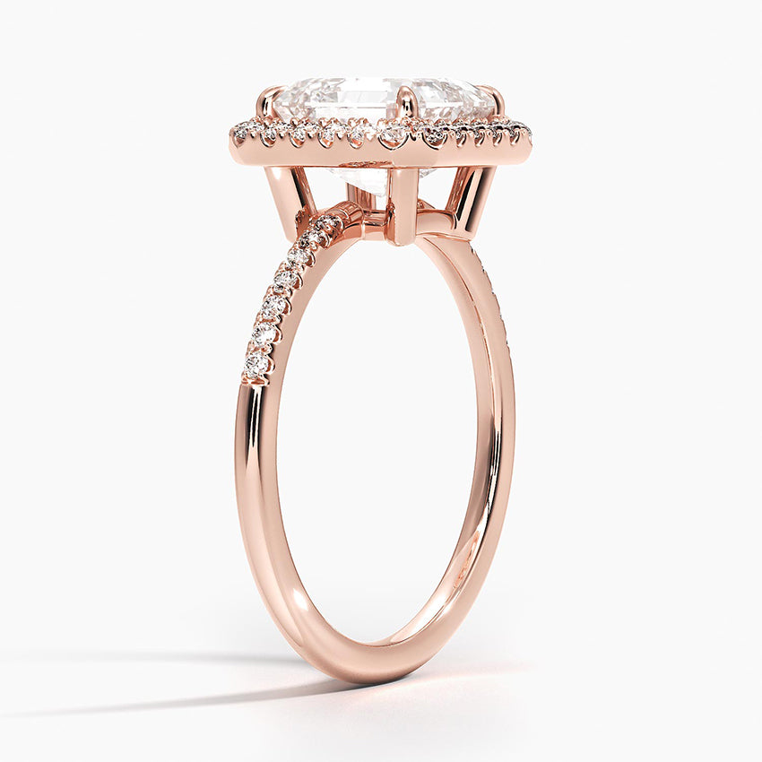 2.25 Karat Asscher Halo Tasarım Tektaş Laboratuvar Pırlanta Yüzük 18K -Valora - Bold Diamonds