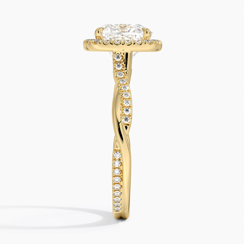2.25 Karat Cushion Halo Tasarım Tektaş Laboratuvar Pırlanta Yüzük 18K -Diamora - Bold Diamonds