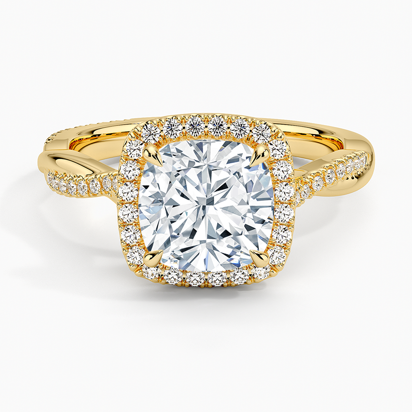 2.25 Karat Cushion Halo Tasarım Tektaş Laboratuvar Pırlanta Yüzük 18K -Diamora - Bold Diamonds