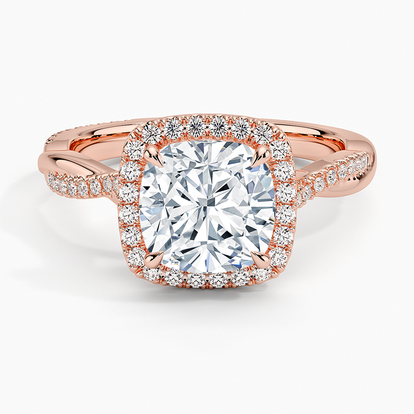 2.25 Karat Cushion Halo Tasarım Tektaş Laboratuvar Pırlanta Yüzük 18K -Diamora - Bold Diamonds