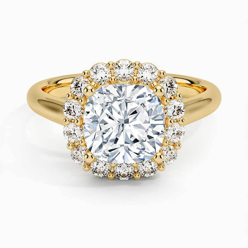 2.25 Karat Cushion Halo Tasarım Tektaş Laboratuvar Pırlanta Yüzük 18K -Illumina - Bold Diamonds