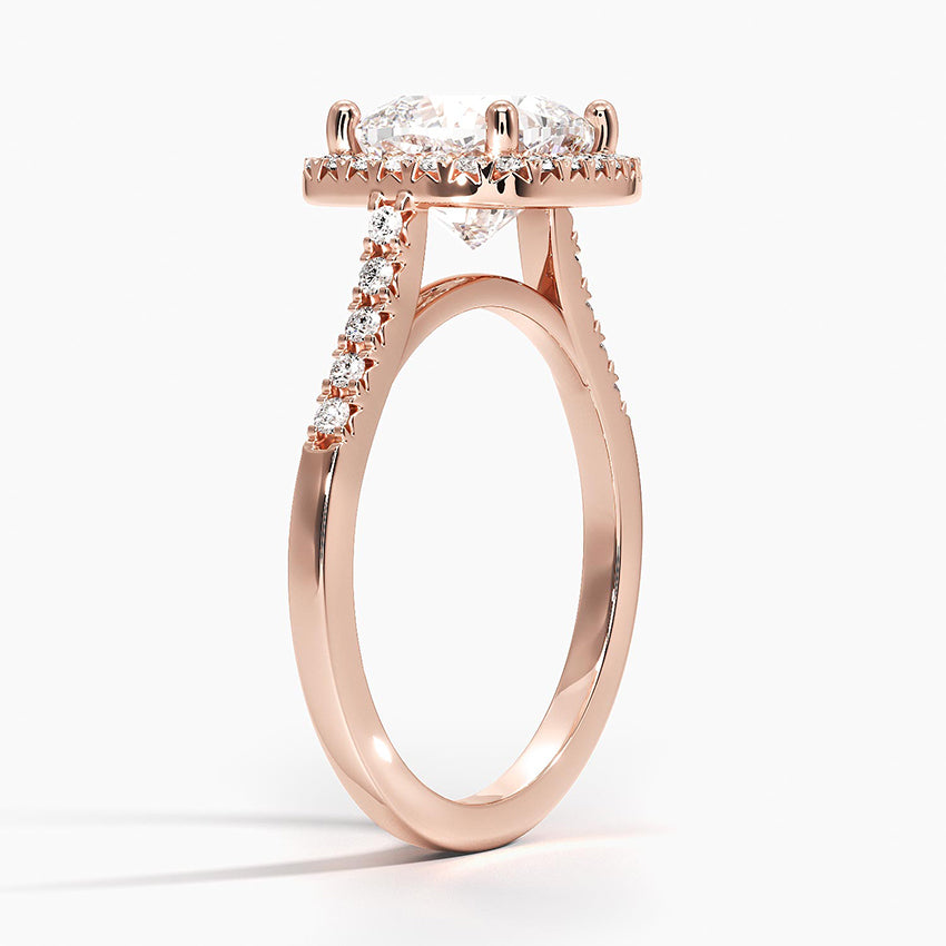 2,25 Karat Cushion Halo Tasarım Tektaş Laboratuvar Pırlanta Yüzük 18K - Lunara - Bold Diamonds