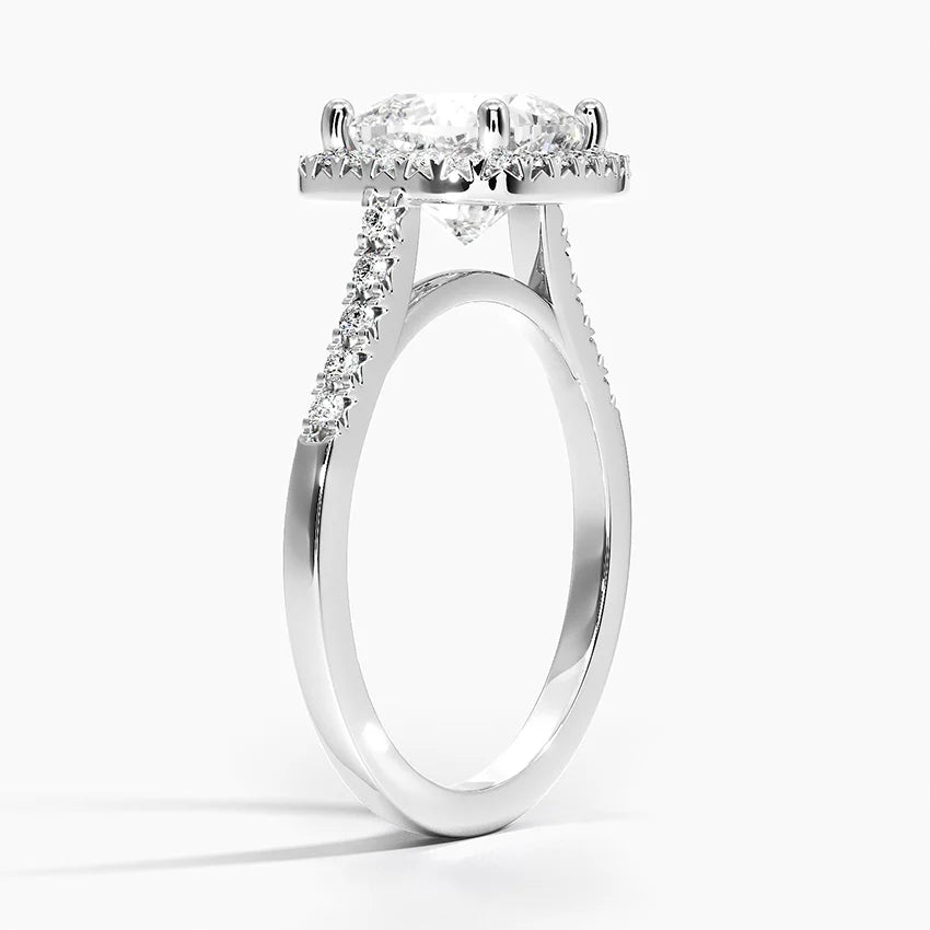 2,25 Karat Cushion Halo Tasarım Tektaş Laboratuvar Pırlanta Yüzük 18K - Lunara - Bold Diamonds