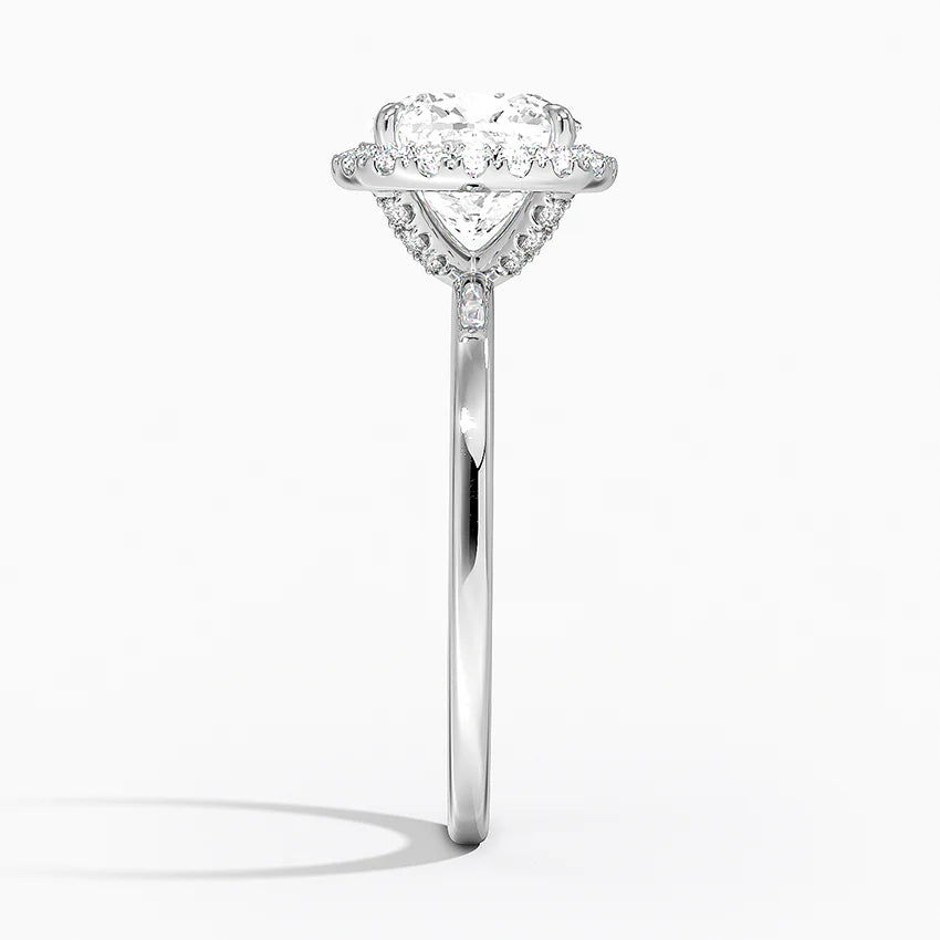 2.25 Karat Cushion Halo Tasarım Tektaş Laboratuvar Pırlanta Yüzük 18K -Ophelia - Bold Diamonds