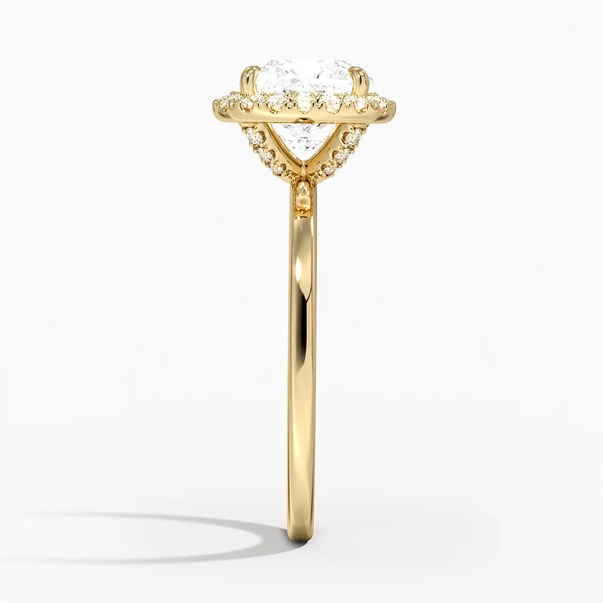 2.25 Karat Cushion Halo Tasarım Tektaş Laboratuvar Pırlanta Yüzük 18K -Ophelia - Bold Diamonds