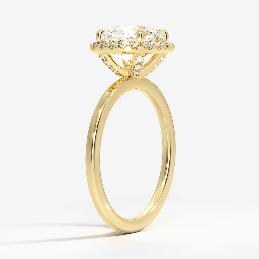 2.25 Karat Cushion Halo Tasarım Tektaş Laboratuvar Pırlanta Yüzük 18K -Ophelia - Bold Diamonds