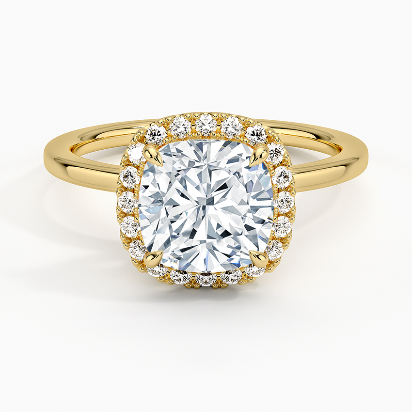 2.25 Karat Cushion Halo Tasarım Tektaş Laboratuvar Pırlanta Yüzük 18K -Ophelia - Bold Diamonds