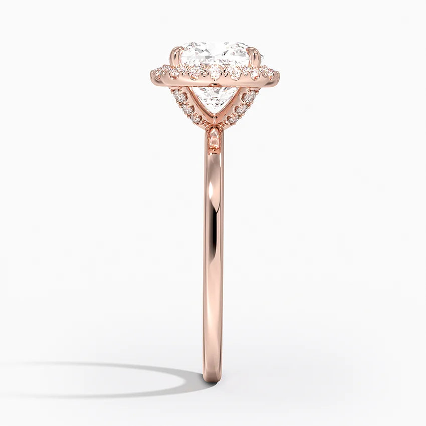 2.25 Karat Cushion Halo Tasarım Tektaş Laboratuvar Pırlanta Yüzük 18K -Ophelia - Bold Diamonds