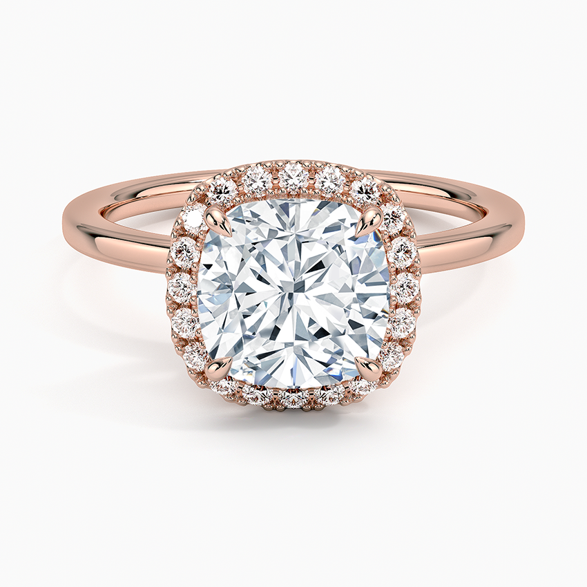 2.25 Karat Cushion Halo Tasarım Tektaş Laboratuvar Pırlanta Yüzük 18K -Ophelia - Bold Diamonds