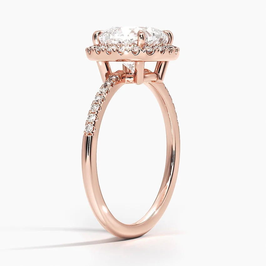 2.25 Karat Cushion Halo Tasarım Tektaş Laboratuvar Pırlanta Yüzük 18K -Valora - Bold Diamonds