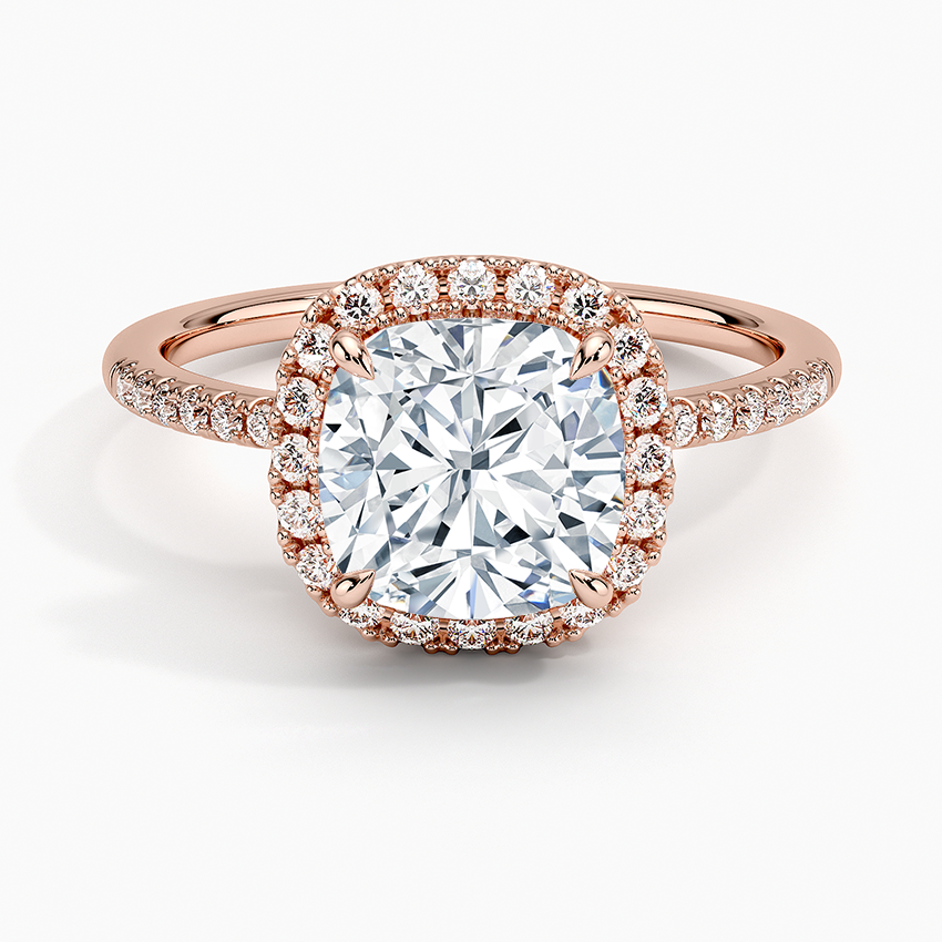 2.25 Karat Cushion Halo Tasarım Tektaş Laboratuvar Pırlanta Yüzük 18K -Valora - Bold Diamonds