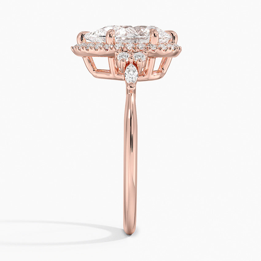 2.25 Karat Damla Halo Tasarım Tektaş Laboratuvar Pırlanta Yüzük 18K -Amara - Bold Diamonds