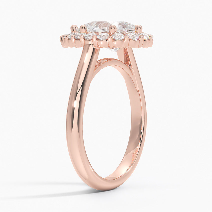 2.25 Karat Damla Halo Tasarım Tektaş Laboratuvar Pırlanta Yüzük 18K -Illumina - Bold Diamonds