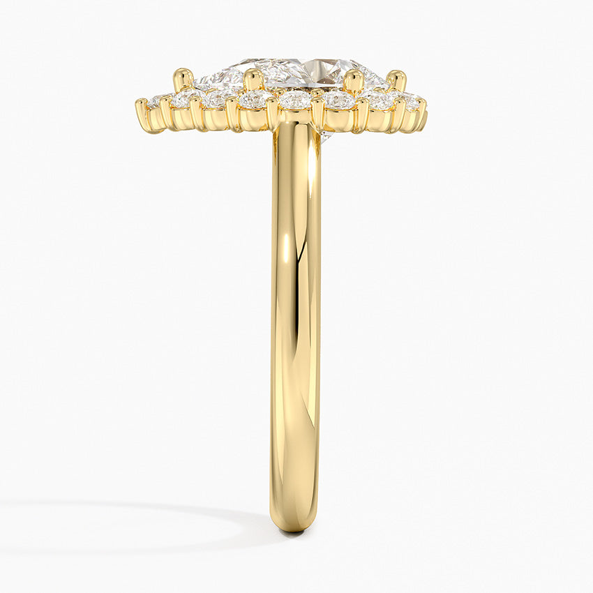2.25 Karat Damla Halo Tasarım Tektaş Laboratuvar Pırlanta Yüzük 18K -Illumina - Bold Diamonds