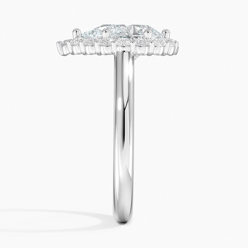 2.25 Karat Damla Halo Tasarım Tektaş Laboratuvar Pırlanta Yüzük 18K -Illumina - Bold Diamonds