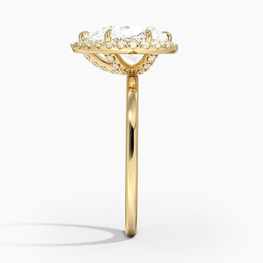 2.25 Karat Damla Halo Tasarım Tektaş Laboratuvar Pırlanta Yüzük 18K -Ophelia - Bold Diamonds