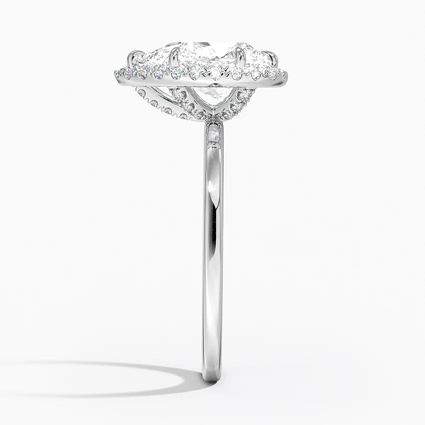 2.25 Karat Damla Halo Tasarım Tektaş Laboratuvar Pırlanta Yüzük 18K -Ophelia - Bold Diamonds