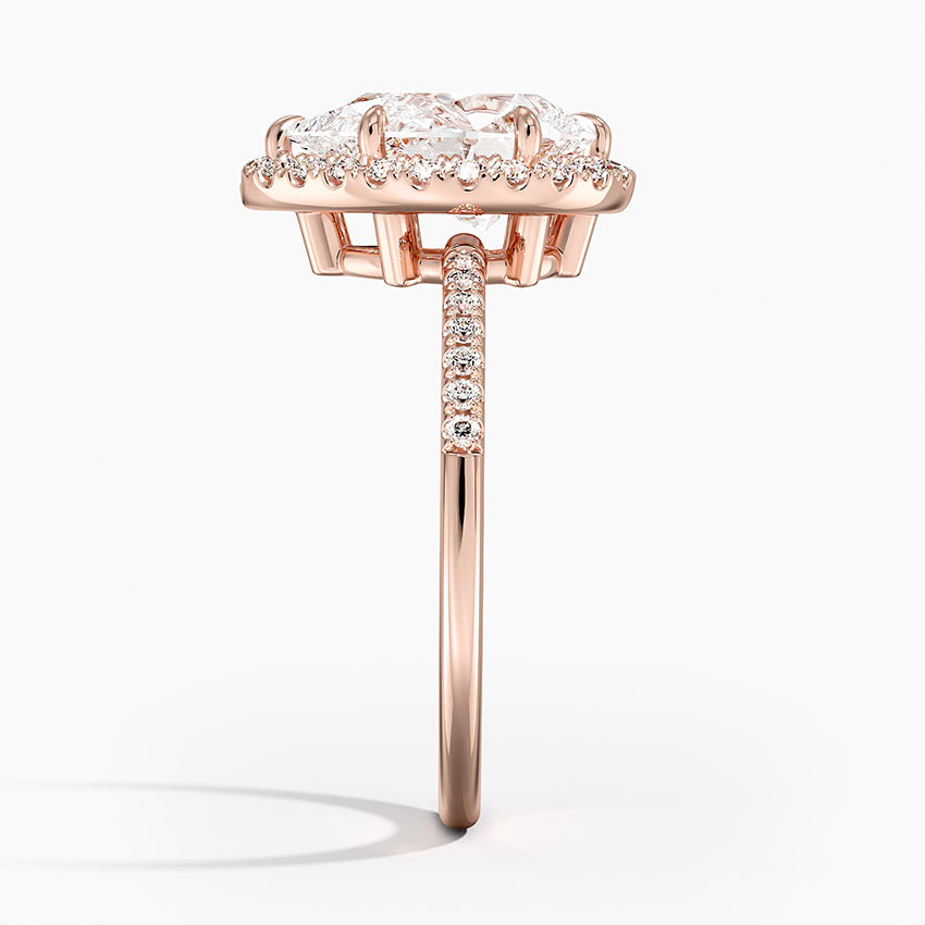 2.25 Karat Damla Halo Tasarım Tektaş Laboratuvar Pırlanta Yüzük 18K -Valora - Bold Diamonds