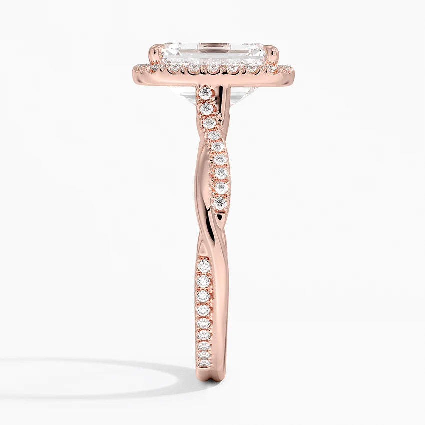 2.25 Karat Emerald Halo Tasarım Tektaş Laboratuvar Pırlanta Yüzük 18K -Diamora - Bold Diamonds