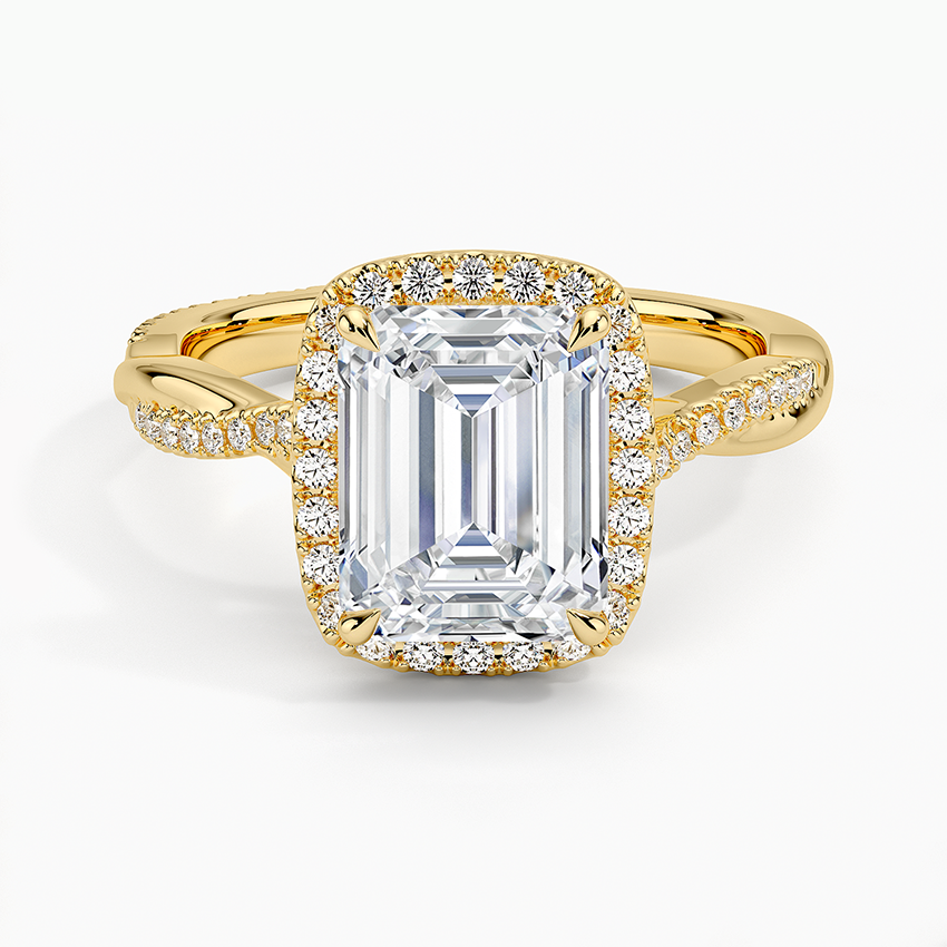 2.25 Karat Emerald Halo Tasarım Tektaş Laboratuvar Pırlanta Yüzük 18K -Diamora - Bold Diamonds