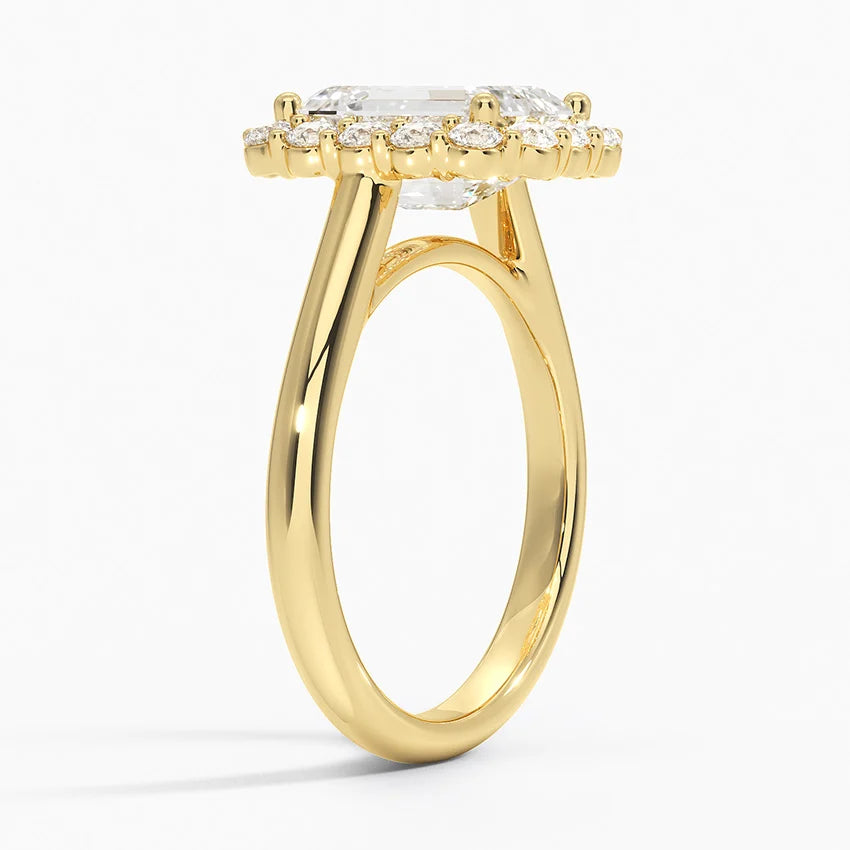 2.25 Karat Emerald Halo Tasarım Tektaş Laboratuvar Pırlanta Yüzük 18K -Illumina - Bold Diamonds