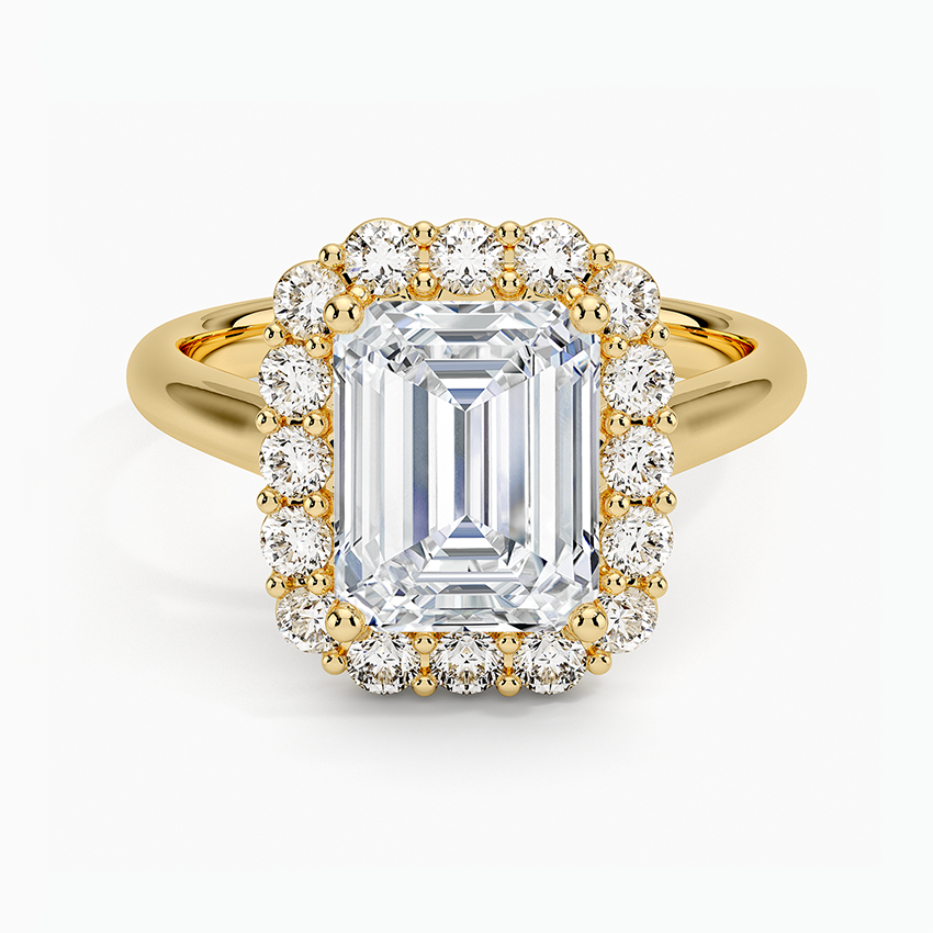 2.25 Karat Emerald Halo Tasarım Tektaş Laboratuvar Pırlanta Yüzük 18K -Illumina - Bold Diamonds