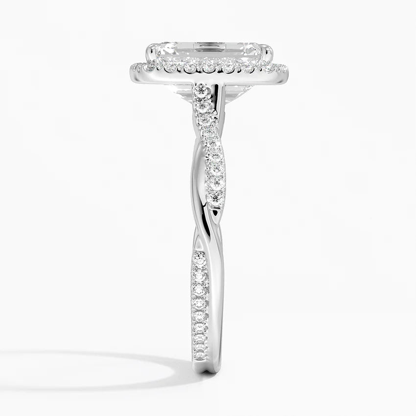 2.25 Karat Emerald Halo Tasarım Tektaş Laboratuvar Pırlanta Yüzük 18K -Magnara - Bold Diamonds