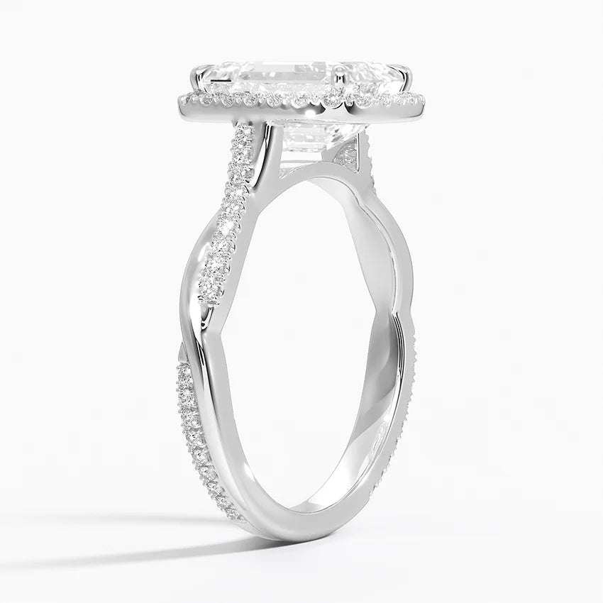 2.25 Karat Emerald Halo Tasarım Tektaş Laboratuvar Pırlanta Yüzük 18K -Magnara - Bold Diamonds