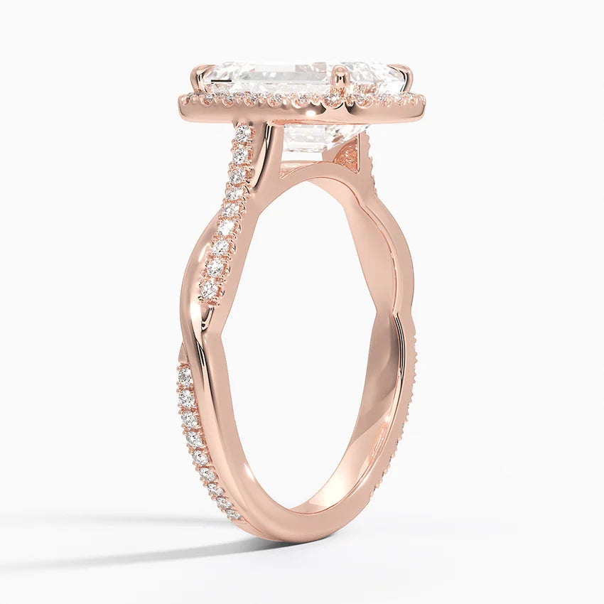 2.25 Karat Emerald Halo Tasarım Tektaş Laboratuvar Pırlanta Yüzük 18K -Magnara - Bold Diamonds