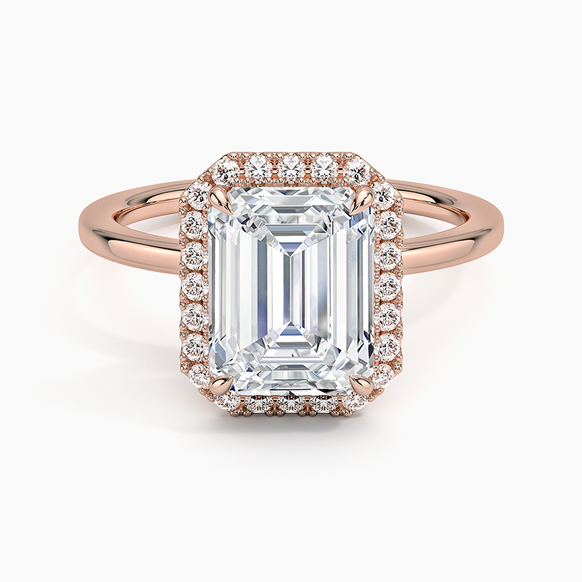 2.25 Karat Emerald Halo Tasarım Tektaş Laboratuvar Pırlanta Yüzük 18K - Ophelia - Bold Diamonds