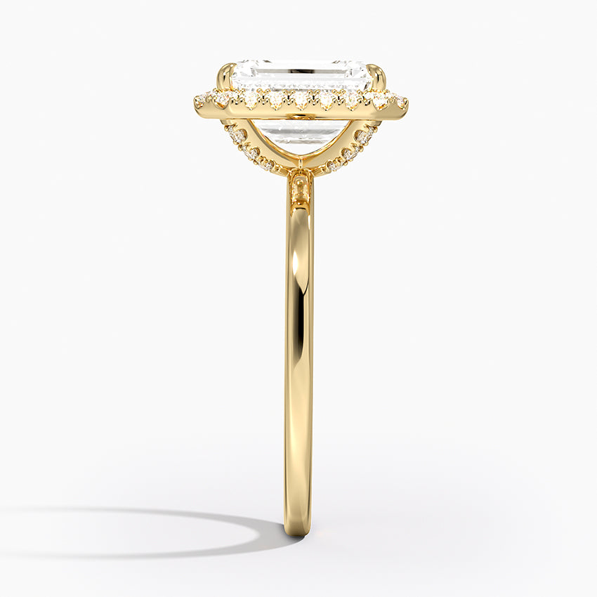 2.25 Karat Emerald Halo Tasarım Tektaş Laboratuvar Pırlanta Yüzük 18K - Ophelia - Bold Diamonds