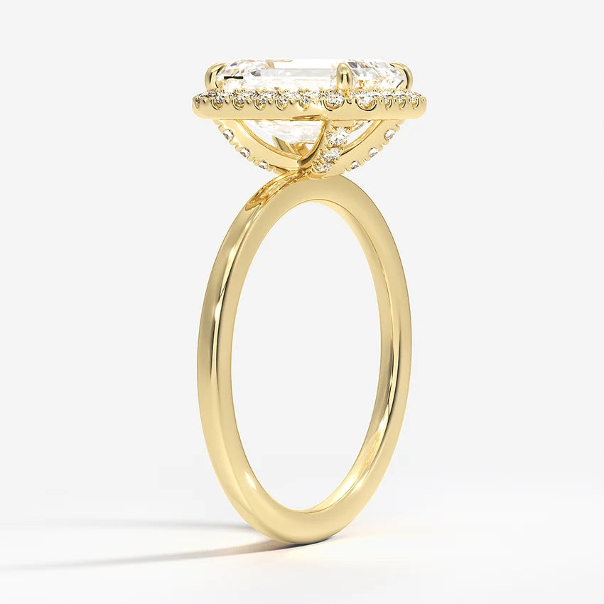 2.25 Karat Emerald Halo Tasarım Tektaş Laboratuvar Pırlanta Yüzük 18K - Ophelia - Bold Diamonds