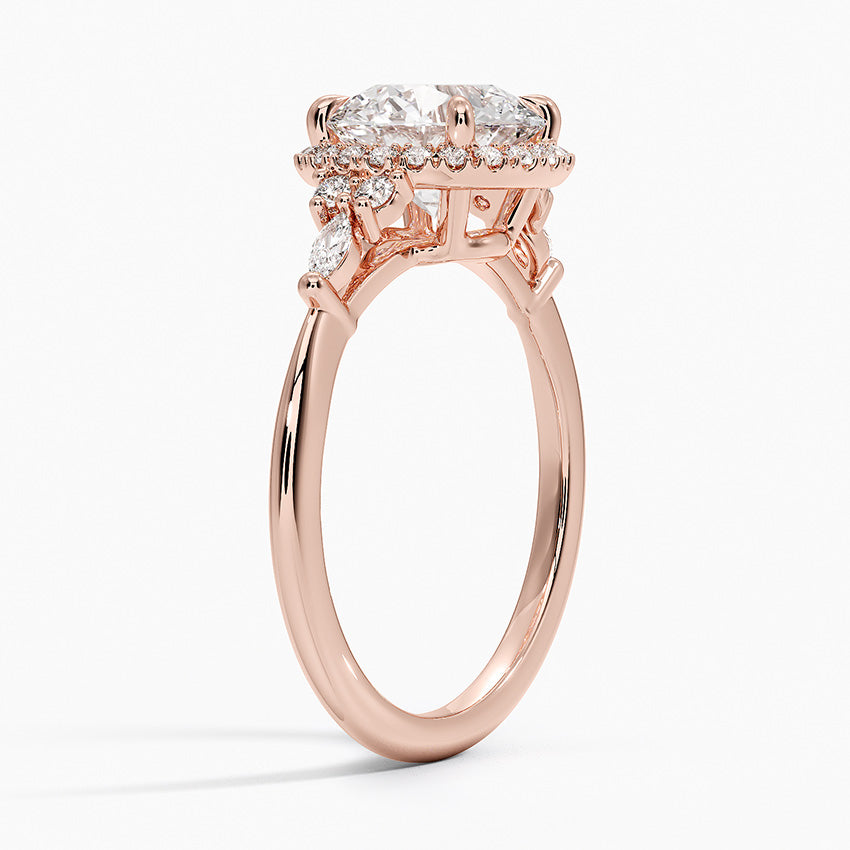 2.25 Karat Halo Tasarım Tektaş Laboratuvar Pırlanta Yüzük 18K -Amara - Bold Diamonds