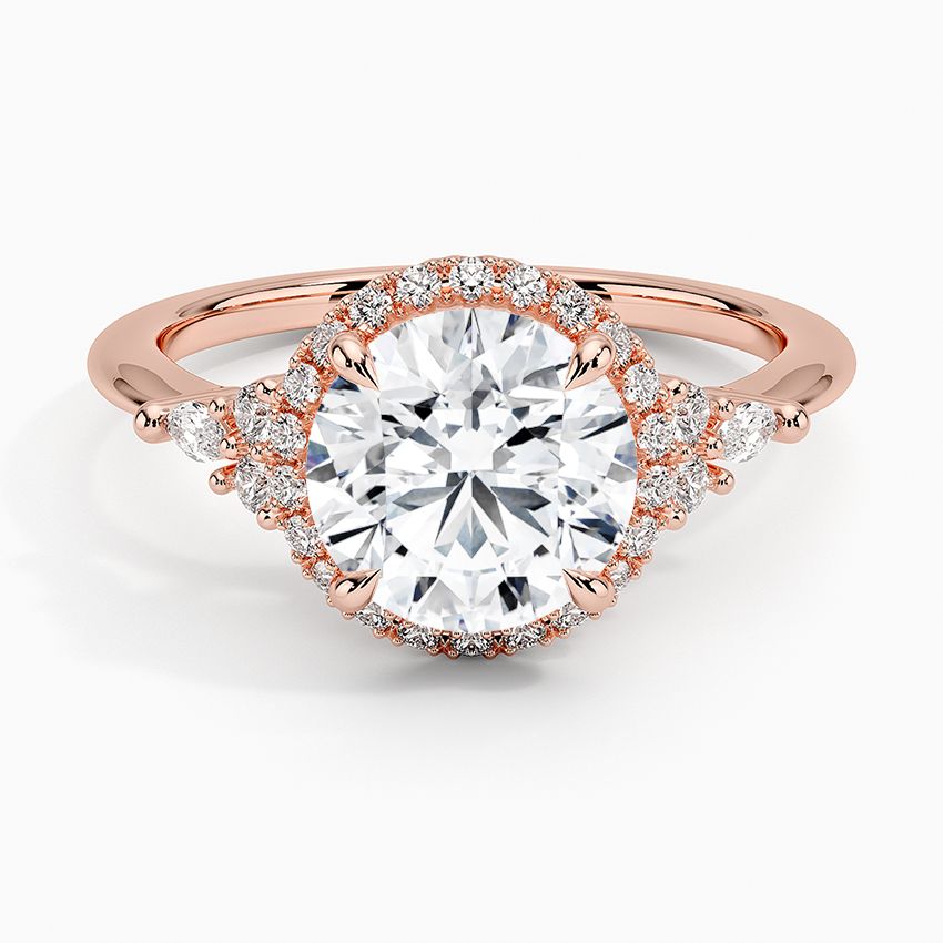 2.25 Karat Halo Tasarım Tektaş Laboratuvar Pırlanta Yüzük 18K -Amara - Bold Diamonds