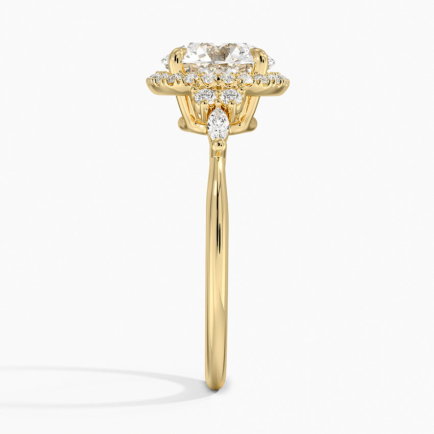 2.25 Karat Halo Tasarım Tektaş Laboratuvar Pırlanta Yüzük 18K -Amara - Bold Diamonds
