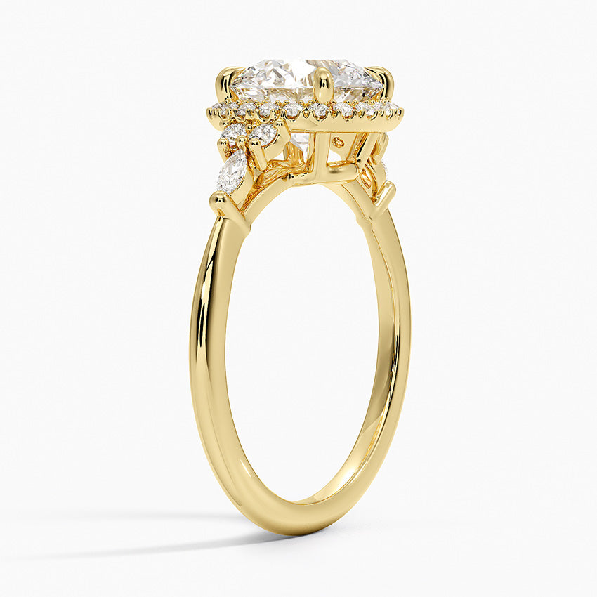 2.25 Karat Halo Tasarım Tektaş Laboratuvar Pırlanta Yüzük 18K -Amara - Bold Diamonds