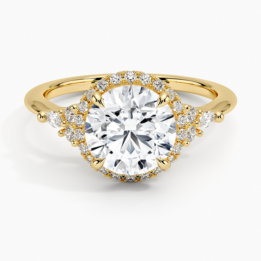 2.25 Karat Halo Tasarım Tektaş Laboratuvar Pırlanta Yüzük 18K -Amara - Bold Diamonds