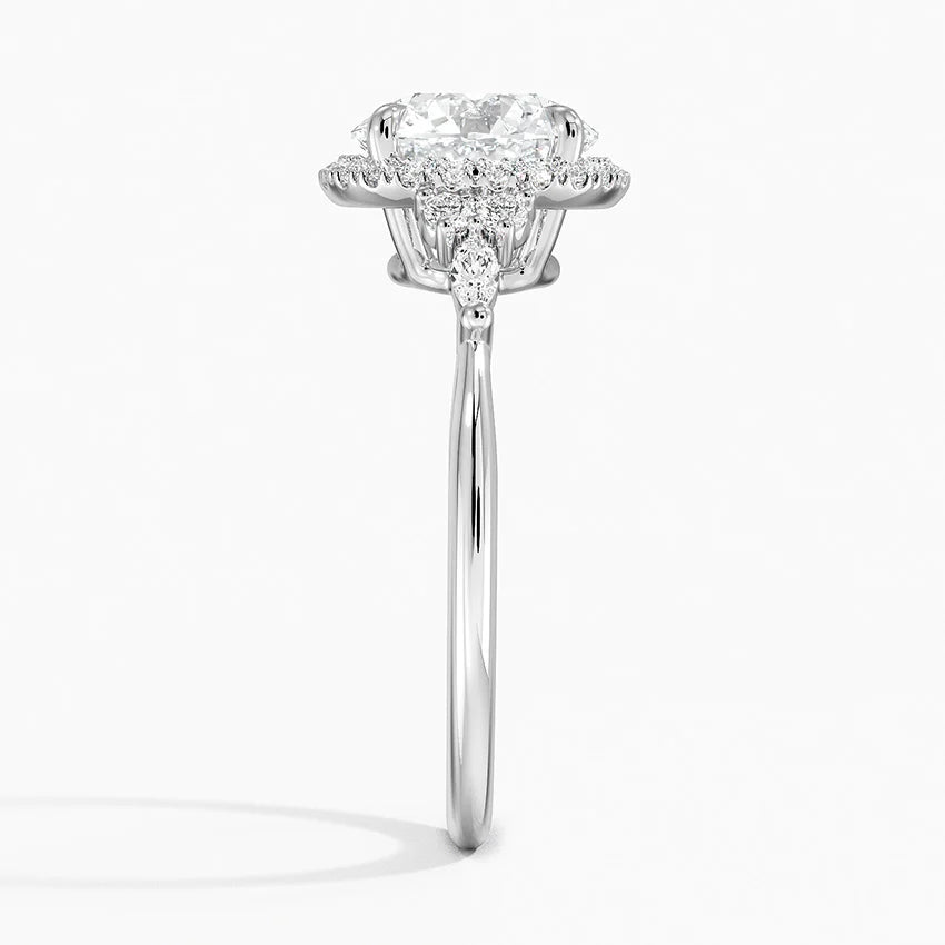 2.25 Karat Halo Tasarım Tektaş Laboratuvar Pırlanta Yüzük 18K -Amara - Bold Diamonds