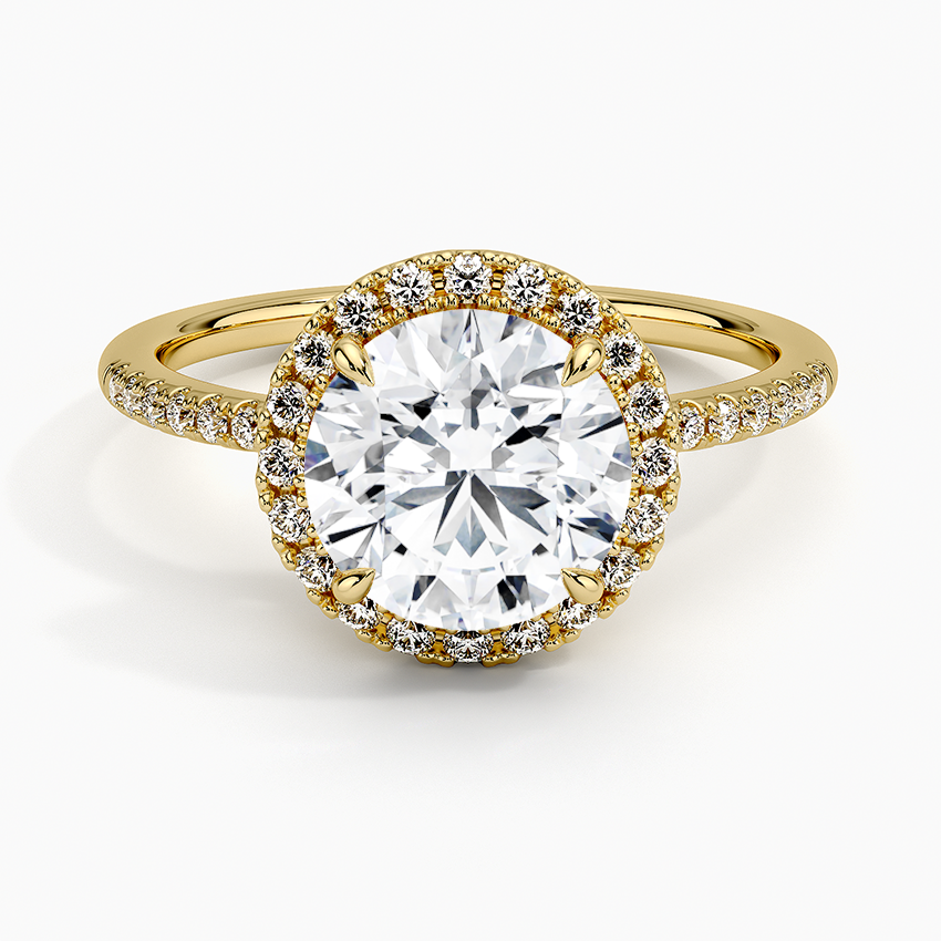 2.25 Karat Halo Tasarım Tektaş Laboratuvar Pırlanta Yüzük 18K -Valora - Bold Diamonds