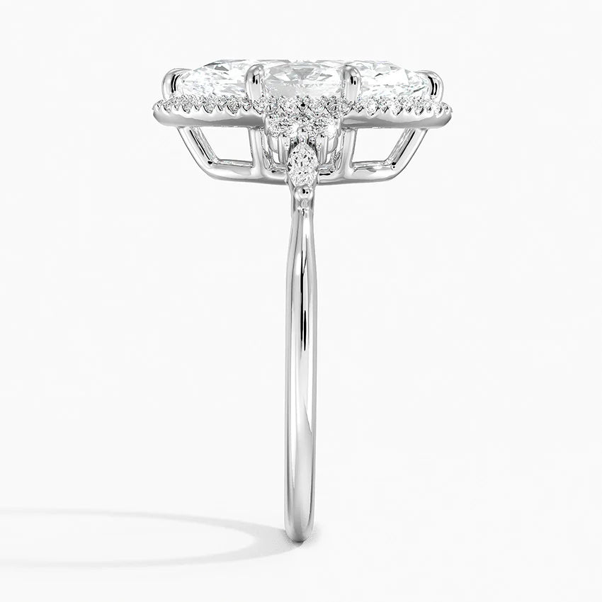 2.25 Karat Marquise Halo Tasarım Tektaş Laboratuvar Pırlanta Yüzük 18K -Amara - Bold Diamonds