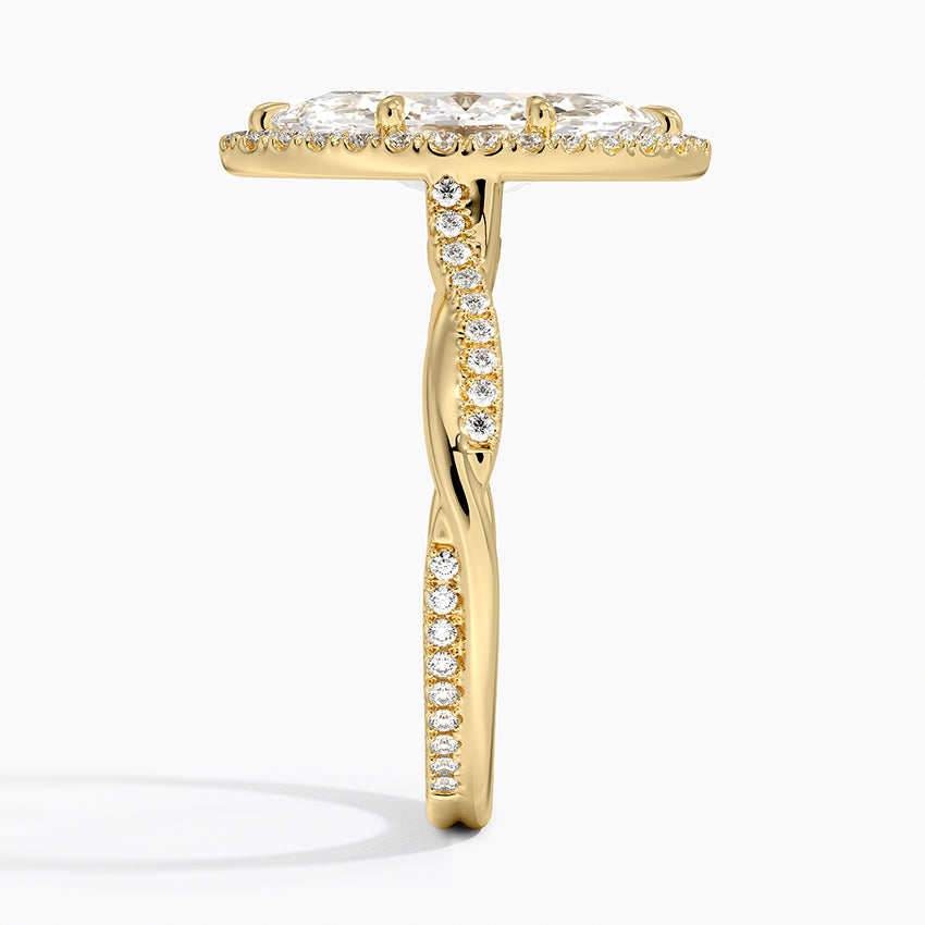 2.25 Karat Marquise Halo Tasarım Tektaş Laboratuvar Pırlanta Yüzük 18K -Diamora - Bold Diamonds