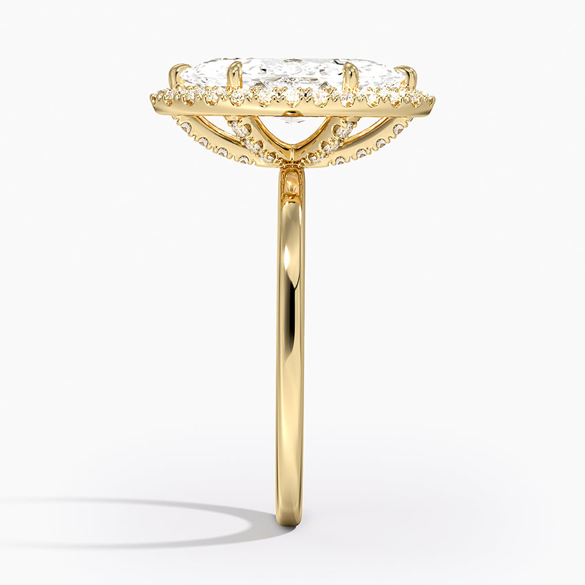 2.25 Karat Marquise Halo Tasarım Tektaş Laboratuvar Pırlanta Yüzük 18K -Ophelia - Bold Diamonds